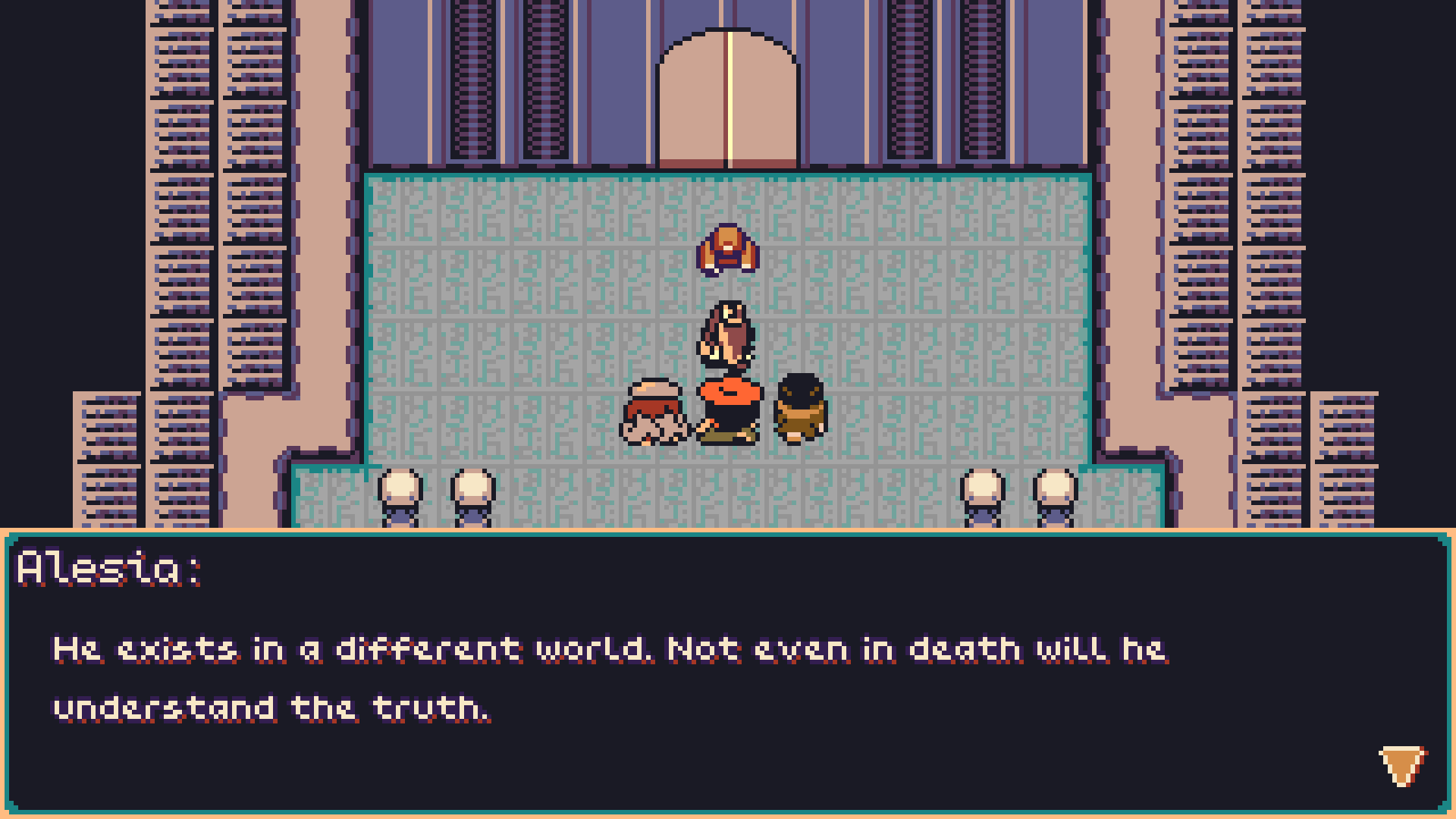He exists in a different world, not even in death will he understand the truth.
