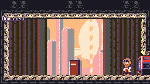 gif showing the player in Virtue's Heaven spamming the dash-attack on a placeholder enemy. After 10 seconds they've dealt around 440 points of damage.